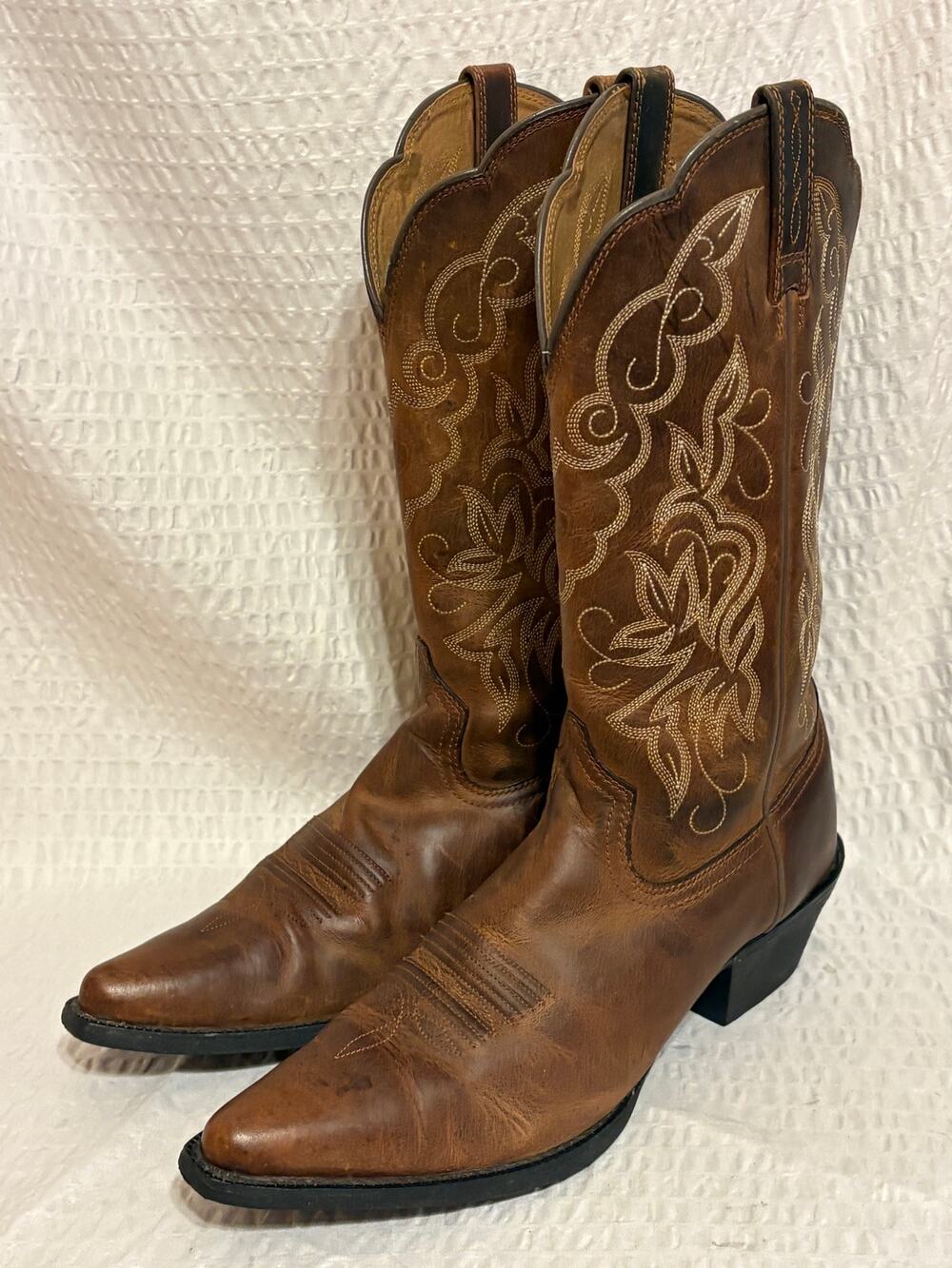 Ariat Heritage Women’s Size 8.5 Western Cowboy Boots Brown Leather ATS Footbed